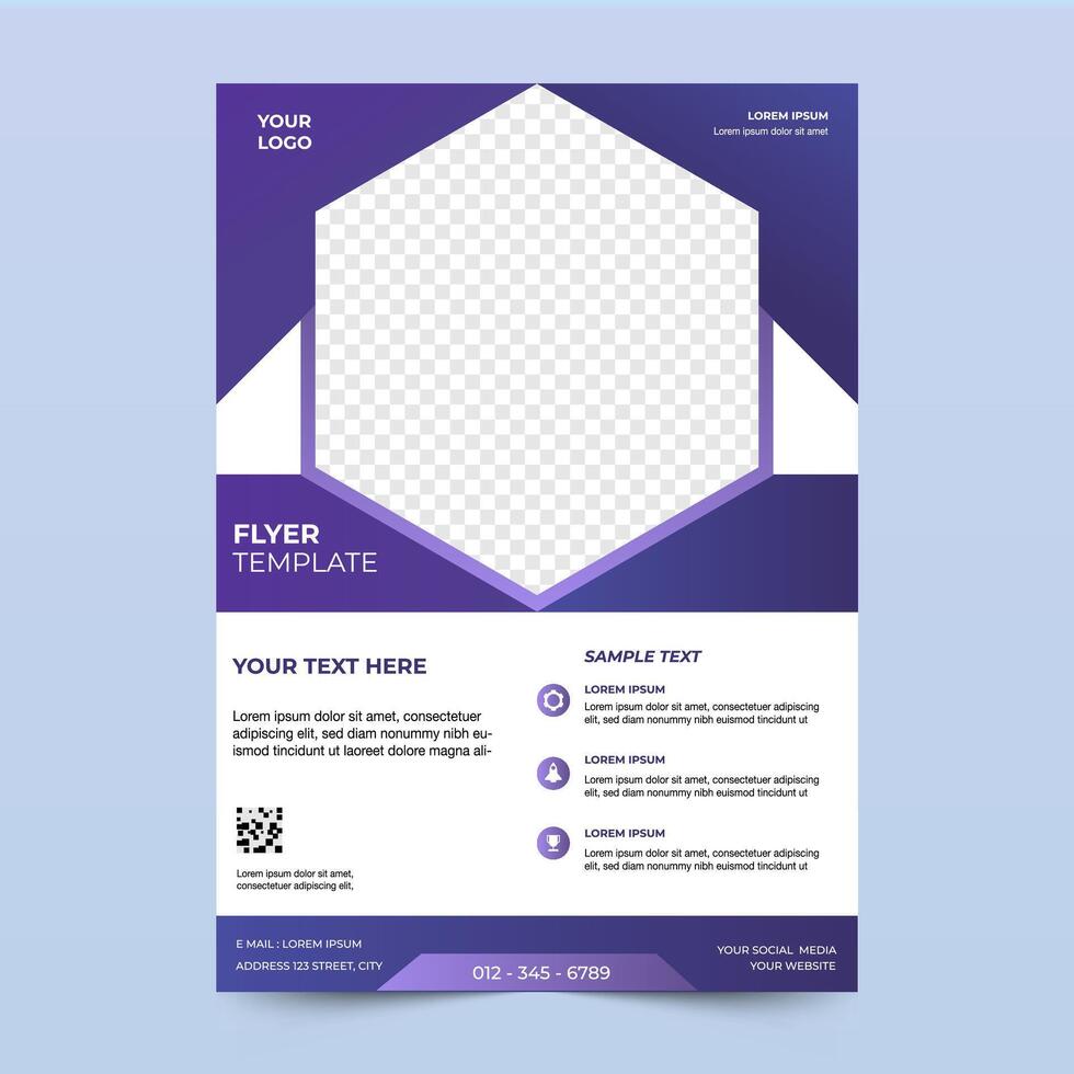 creative business flyer template for professional branding needs. A4 size design, modern layout vector