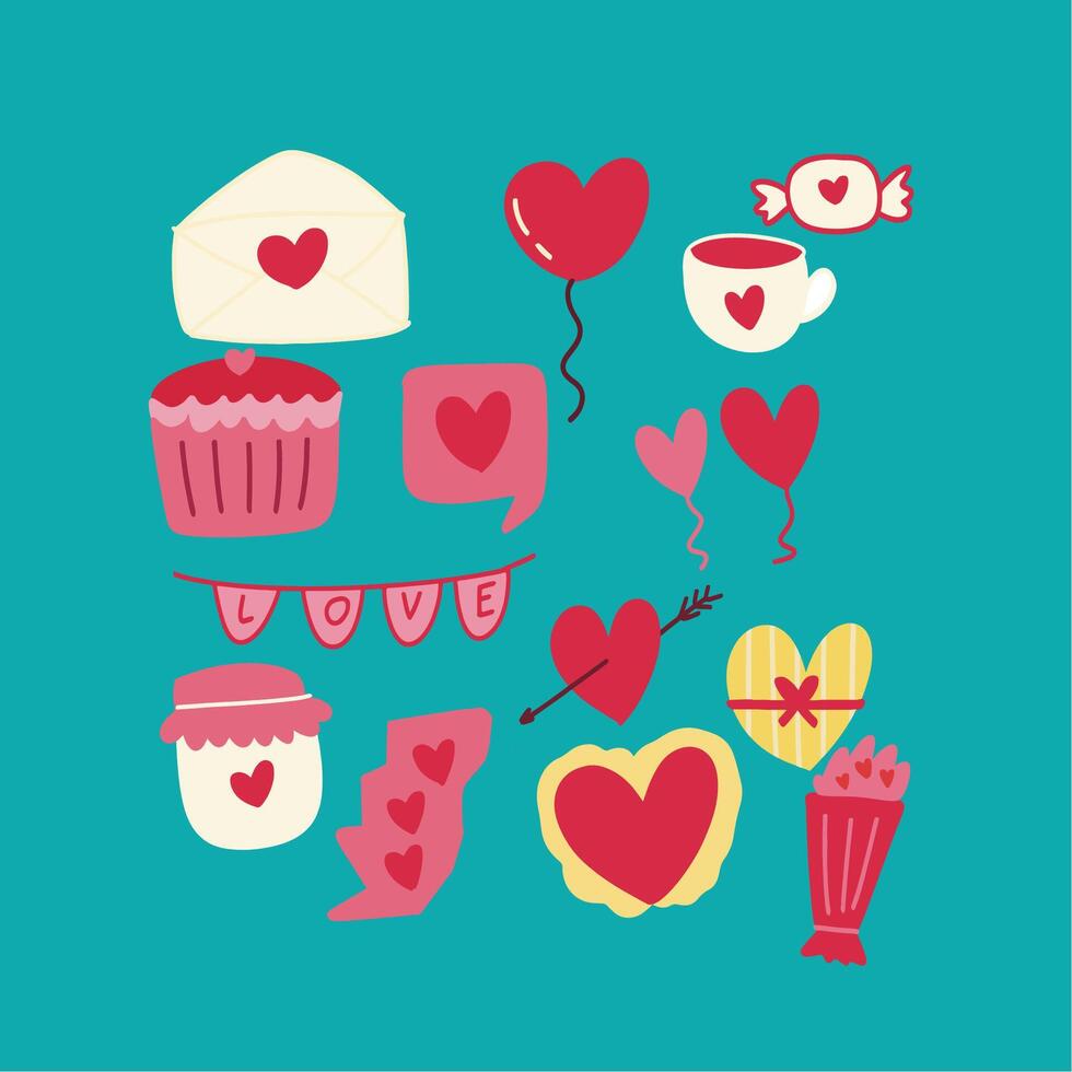 pink valentines day illustration vector