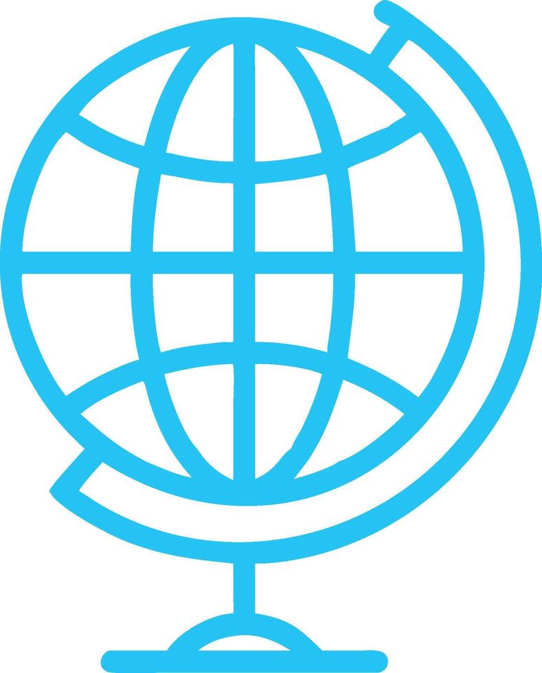 Globe icon, stylized wireframe, light blue, simplistic design, clean lines, global connectivity, world map vector