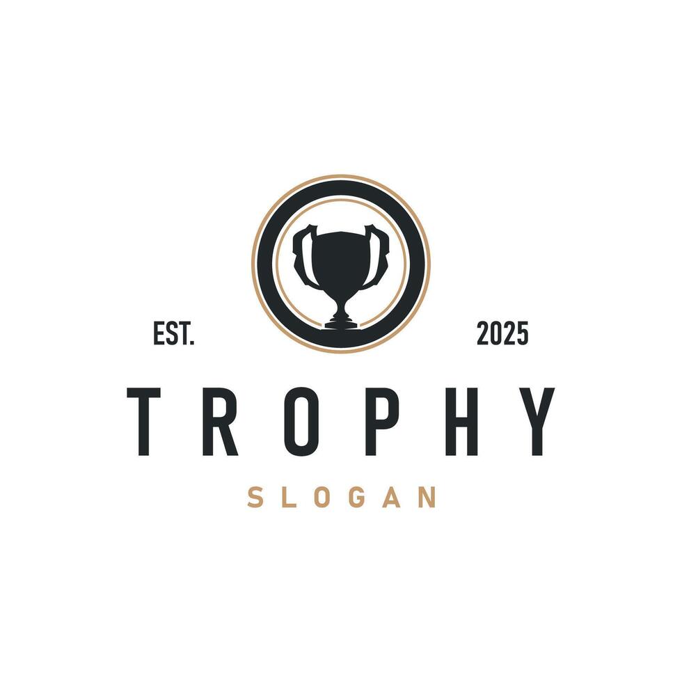 trophy logo design tournament symbol vector