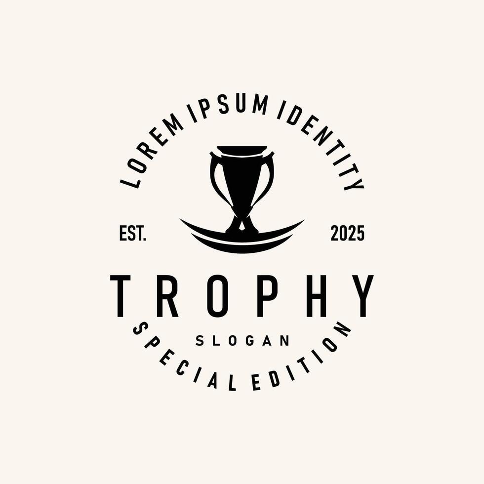 trophy logo design tournament symbol silhouette award victory vector