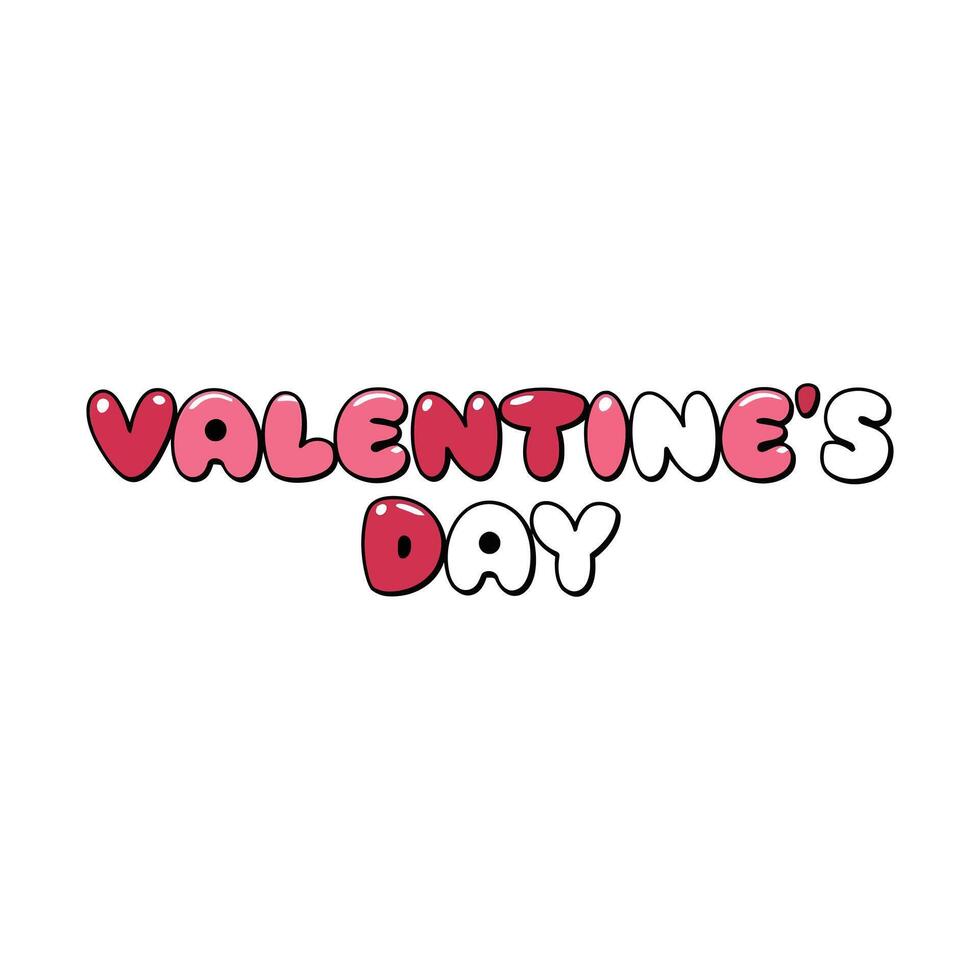 Cute Valentine's Day Text Design vector