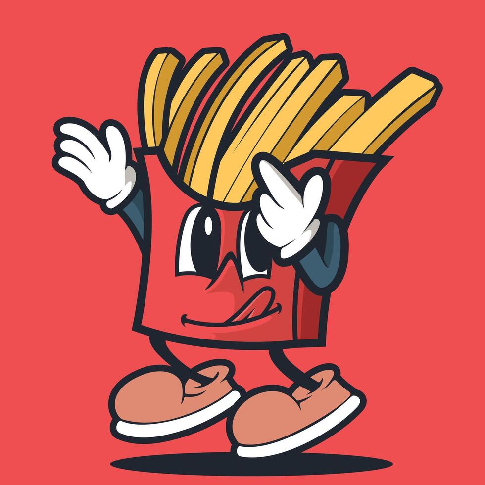french fries character vector