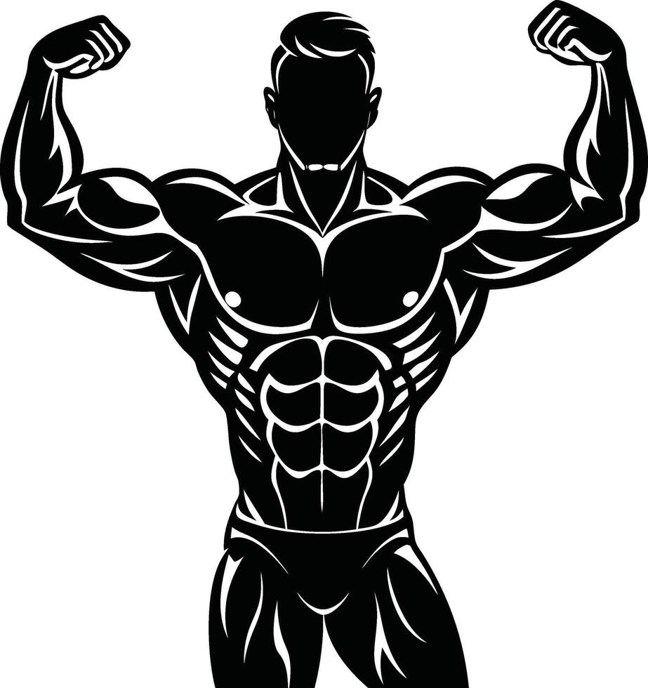 Gym Character in Flexing Pose vector