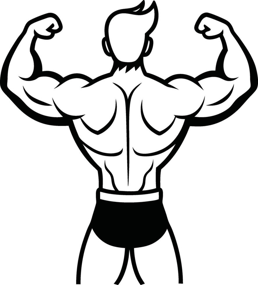 Gym Branding Bodybuilder Silhouette vector