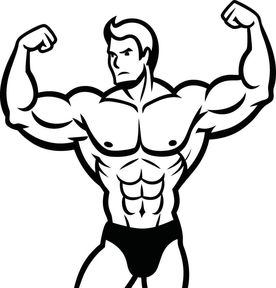 Flexing Arms Gym Logo Silhouette vector