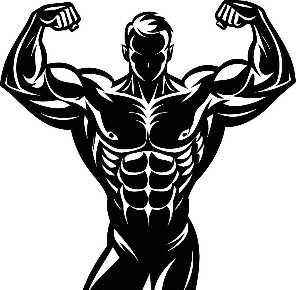 Bodybuilder in Flex Pose vector