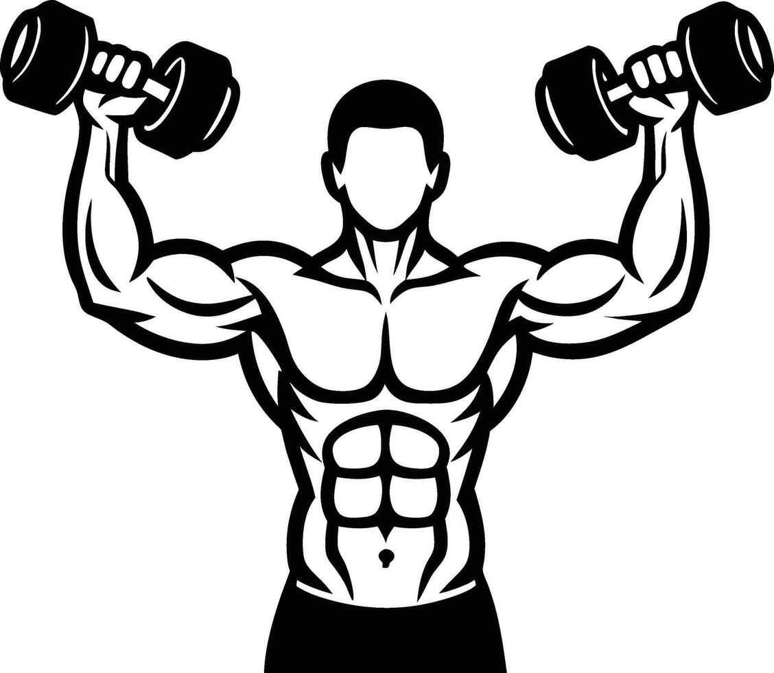 Gym Inspiration Bodybuilder Silhouette vector