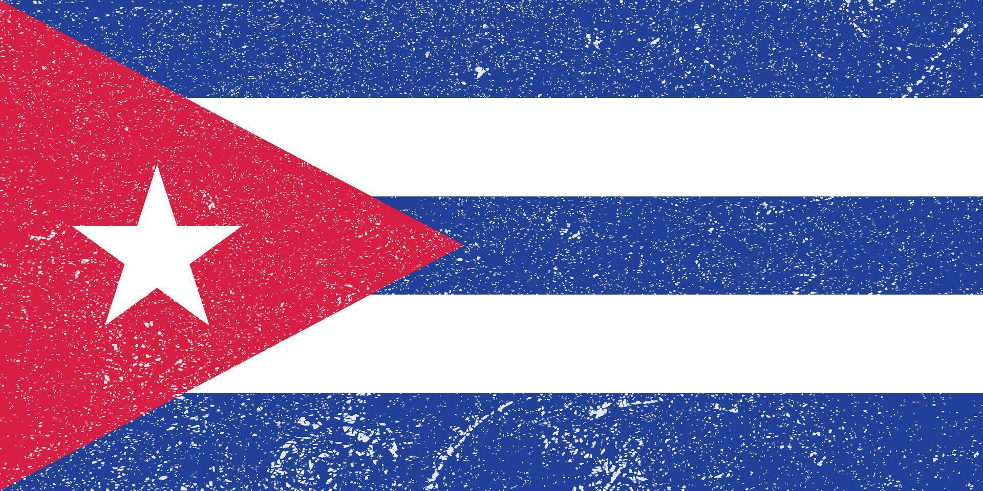 Grungy Cuban Flag Design. Distressed representation of the Cuban flag. vector