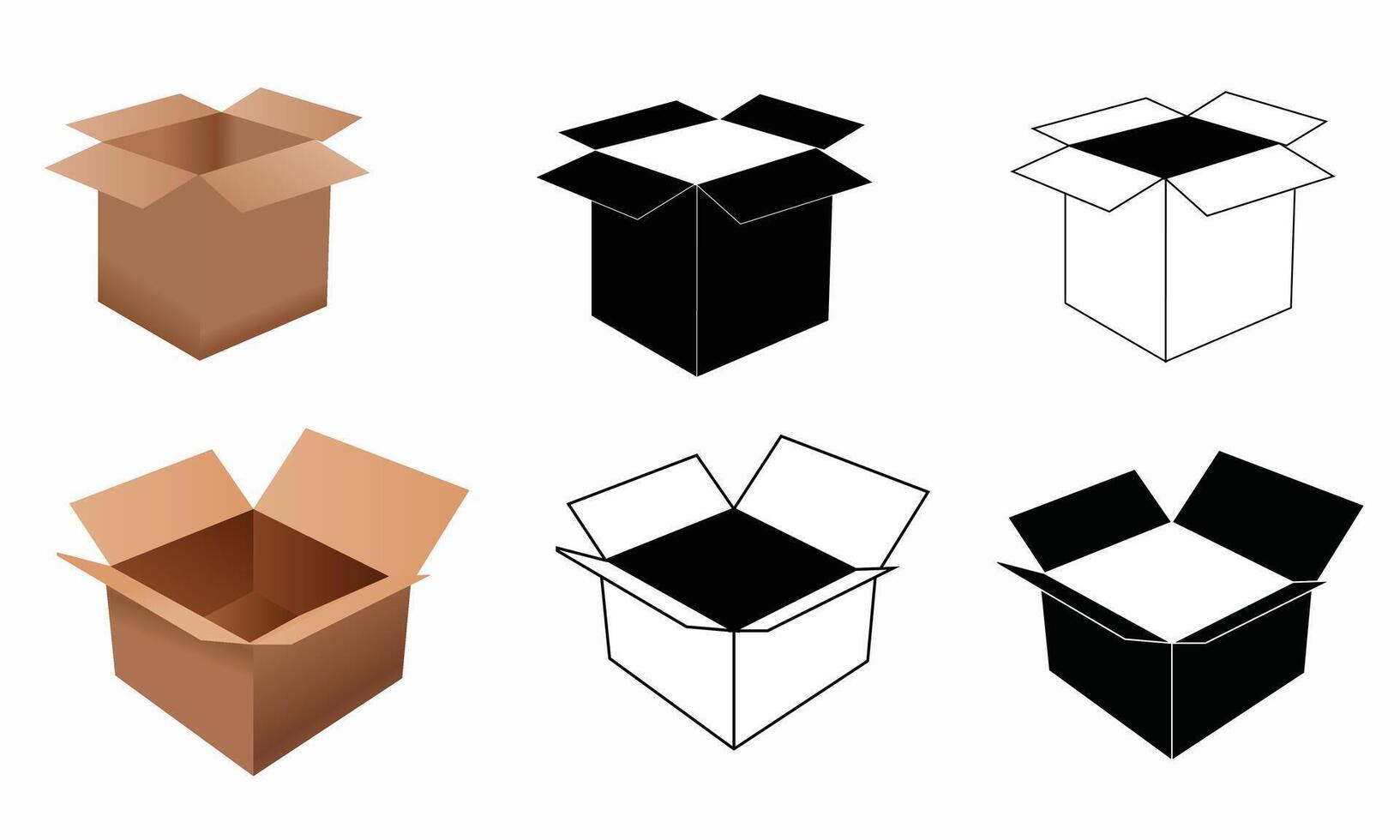 A set of different boxes with different shapes vector