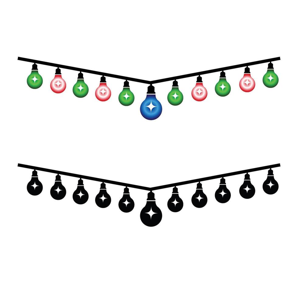 Christmas lights hanging on a string vector