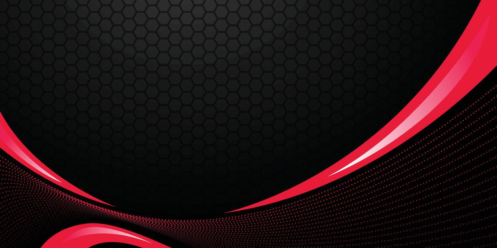 Modern Abstract Futuristic Cyberpunk Banner Hexagonal Beehives Tech Background with Red Dots vector