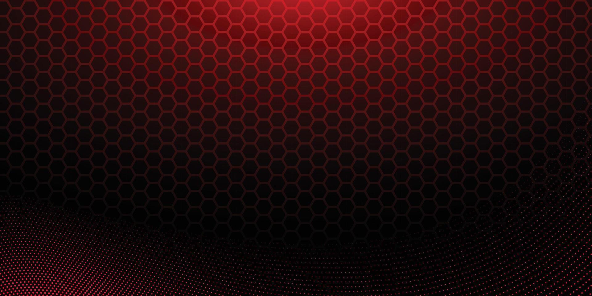 Modern Abstract Futuristic Cyberpunk Banner Background Hexagonal Red Dots vector
