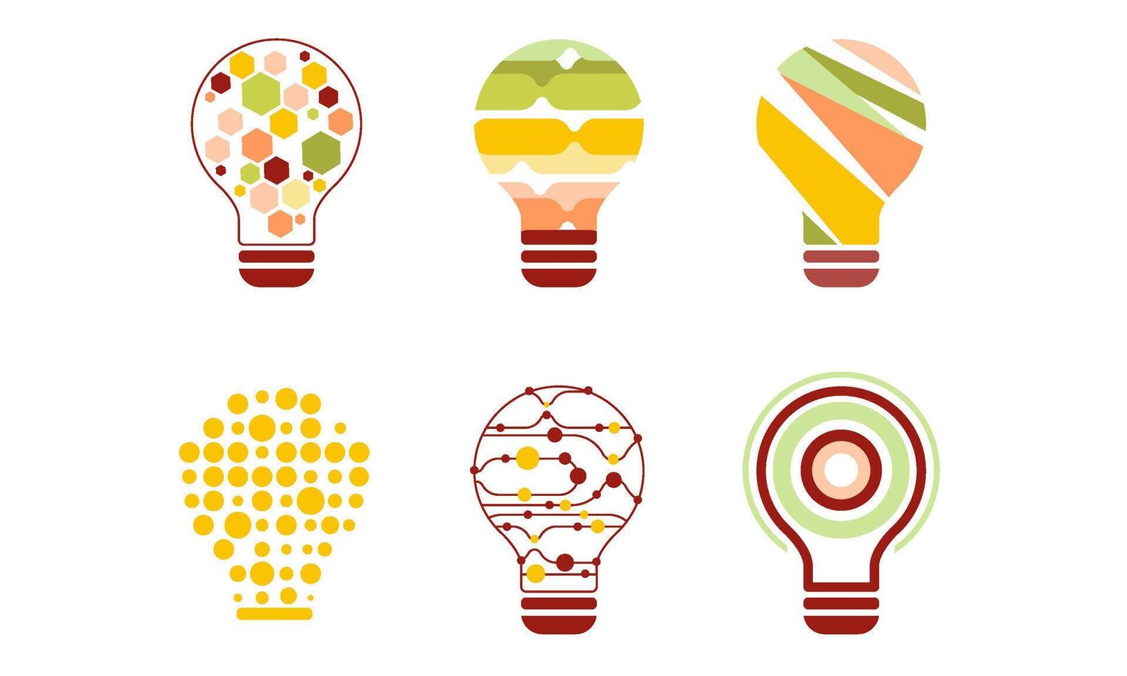 Light Bulbs Abstract Design with Geometric Elements, Modern Digital Technology, Creative Idea Illustration vector