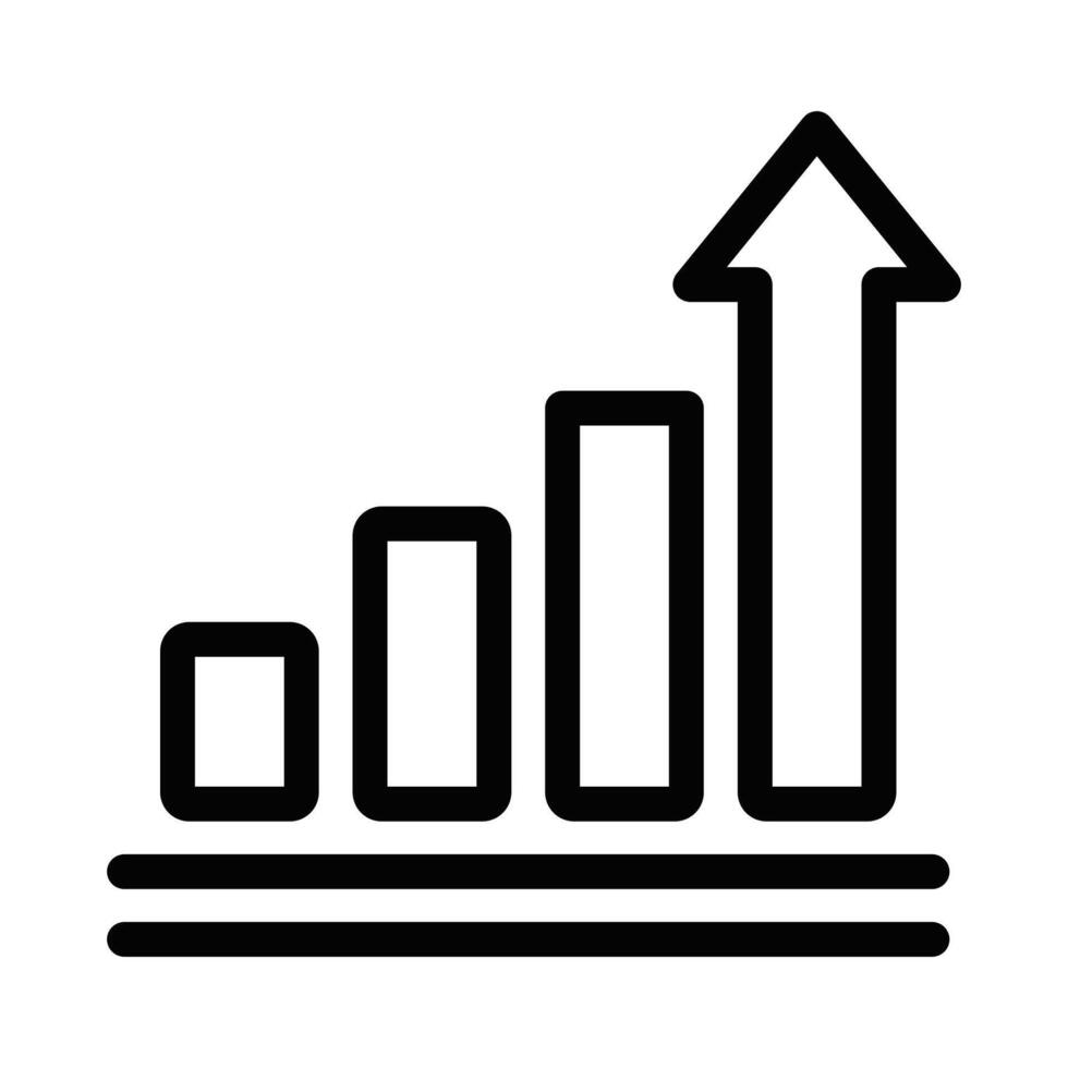 A graph line icon with a bar going up vector