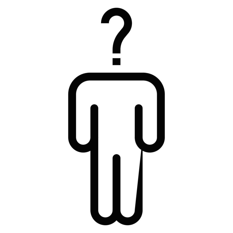 A man with a question mark on his head vector