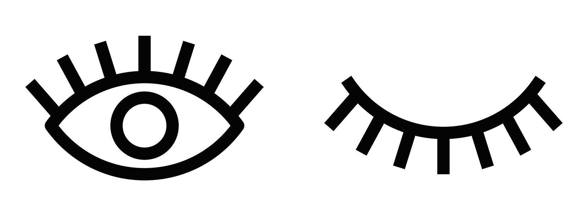 Eye and eyelashes icon illustration vector