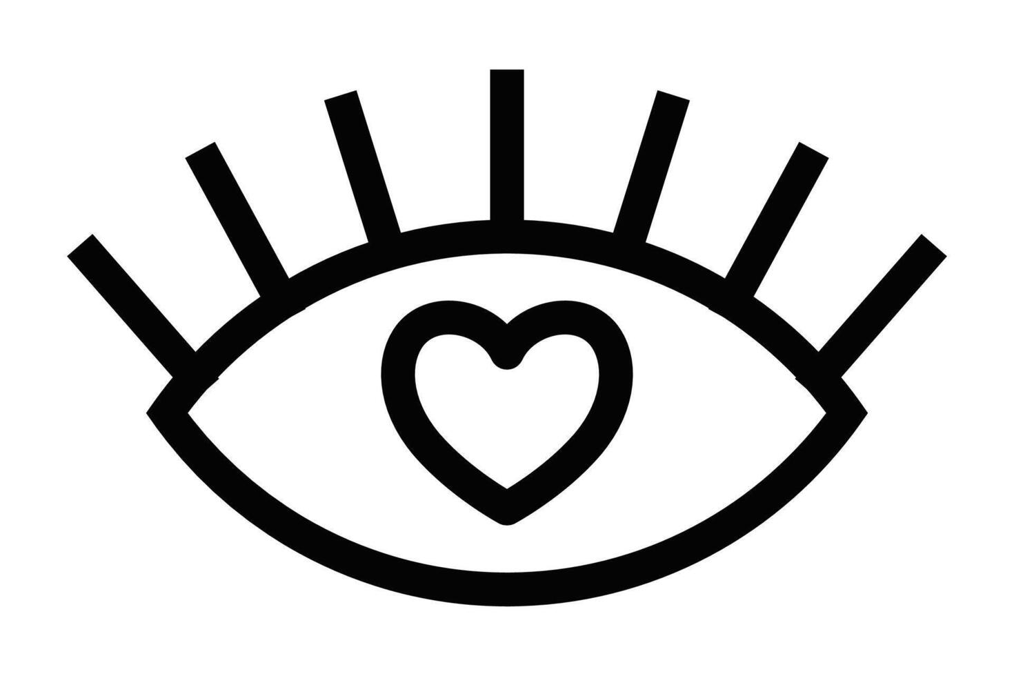 An eye with a heart in the middle of it vector