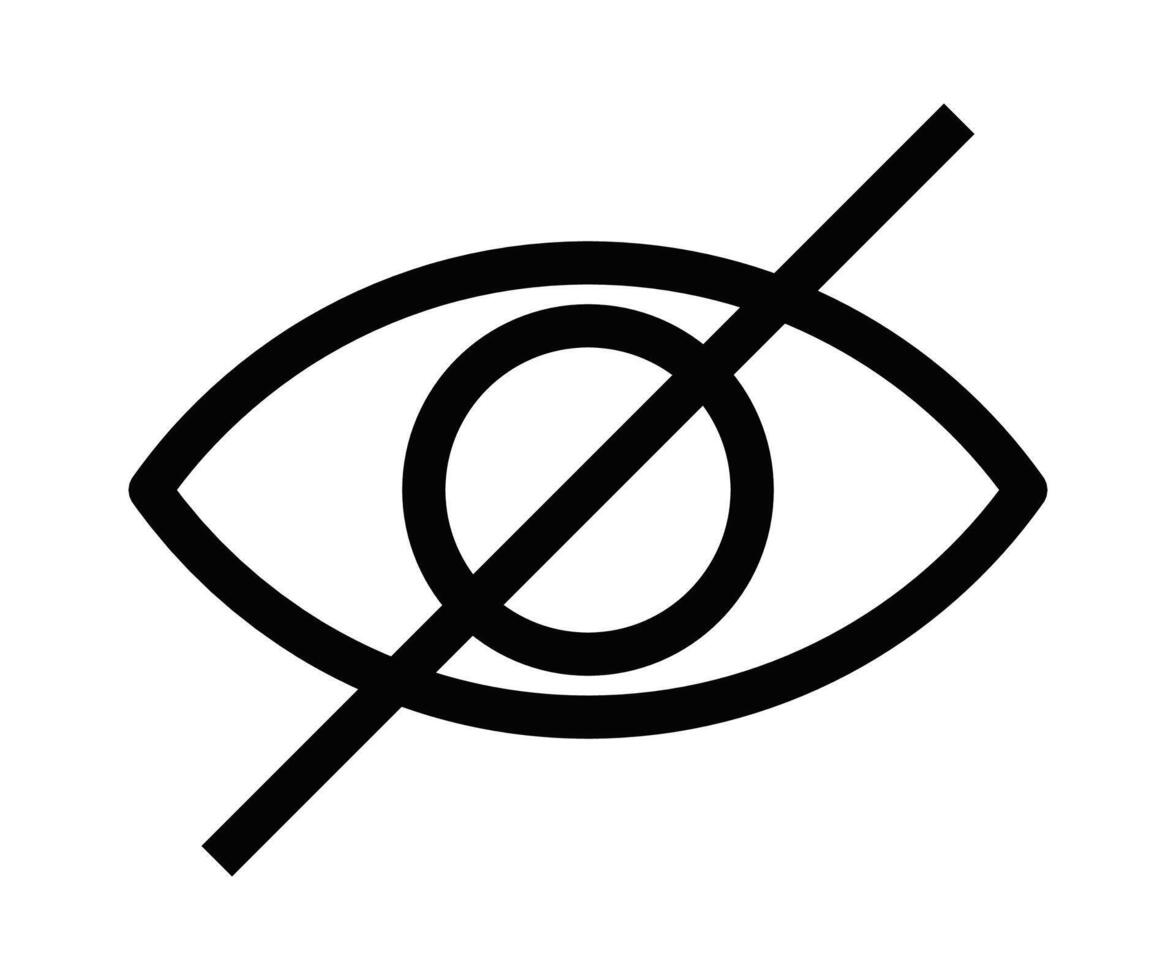 No eye icon illustration vector