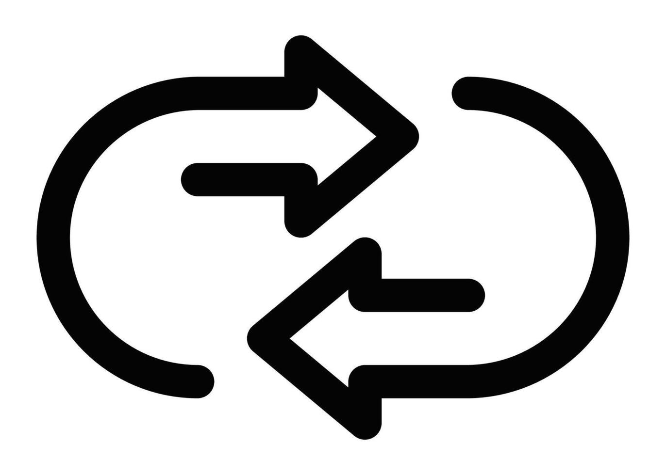 A black and white image of a circular arrow vector