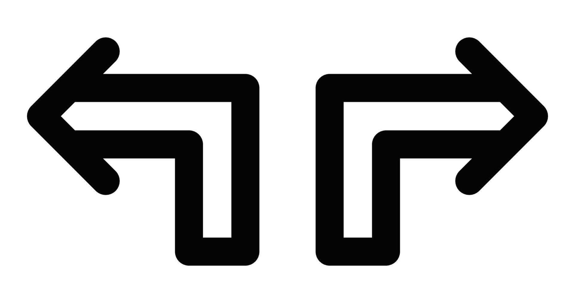 Two arrows pointing in opposite directions vector