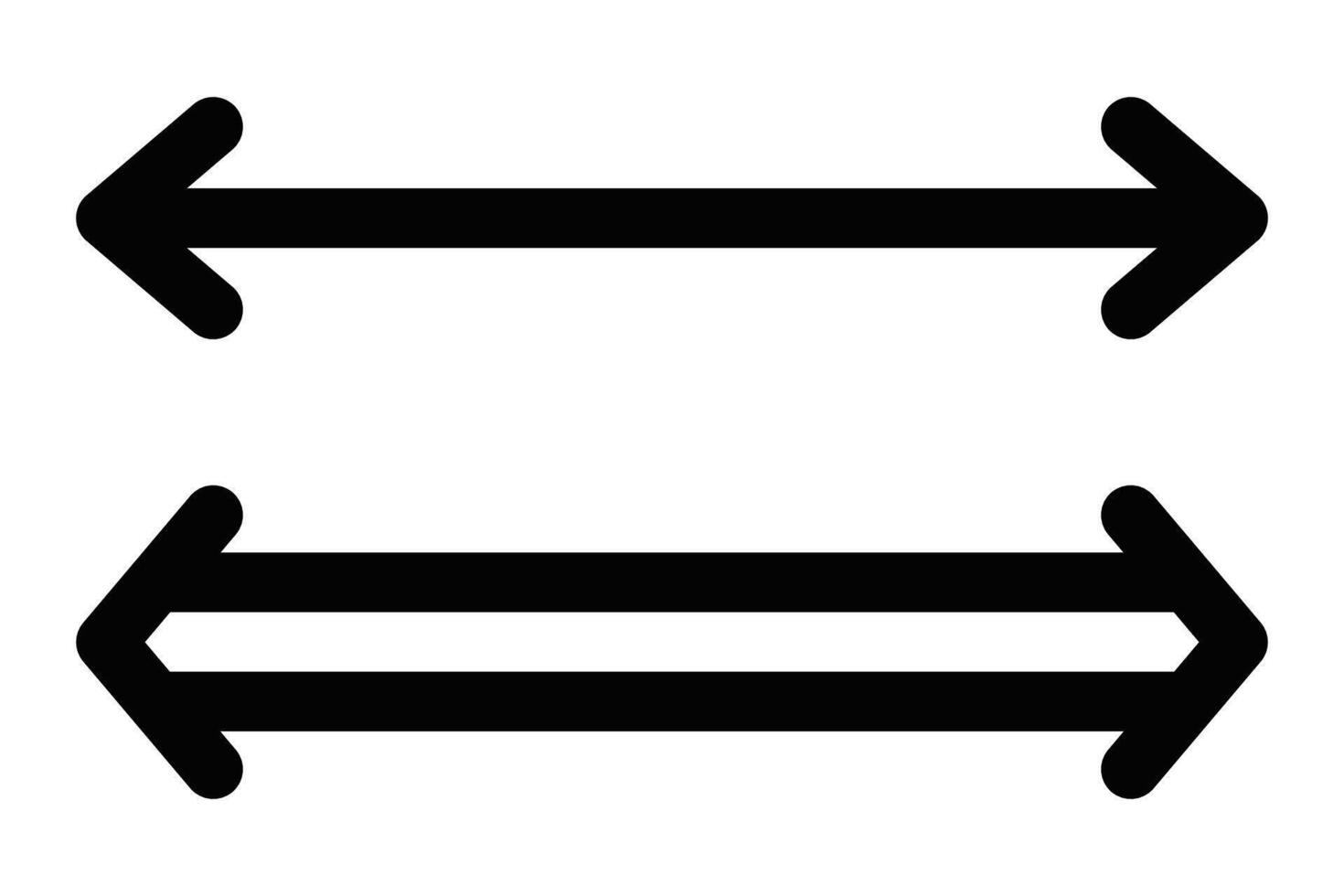 Two arrows pointing in opposite directions vector