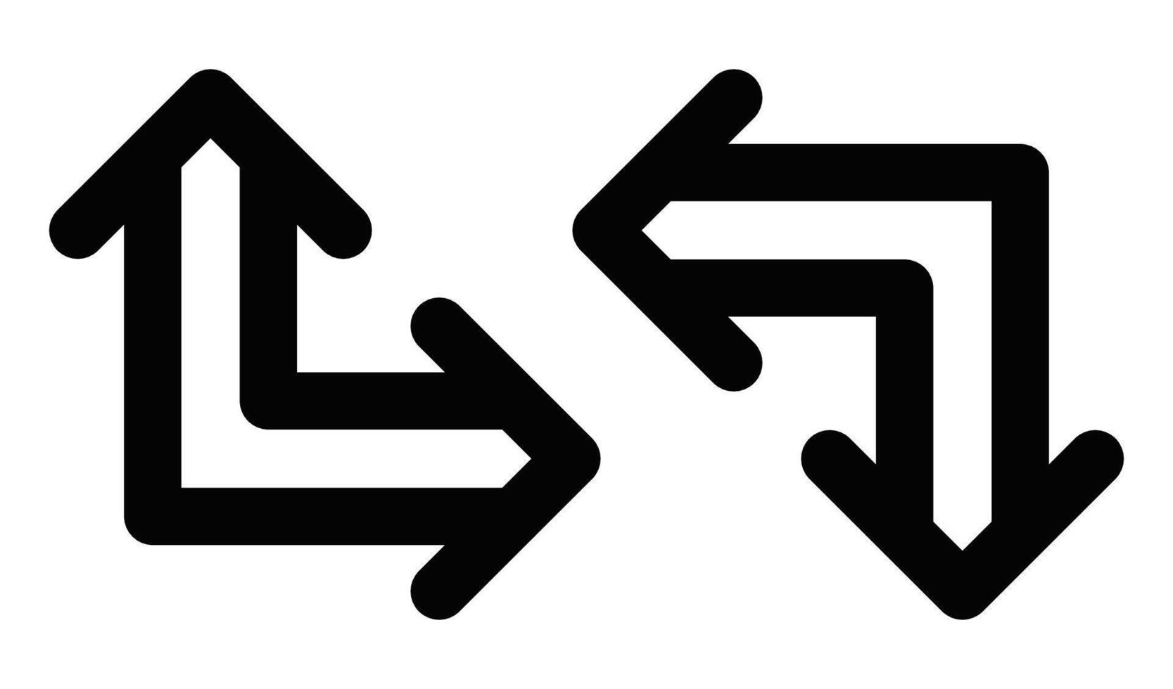 Two arrows pointing in opposite directions vector