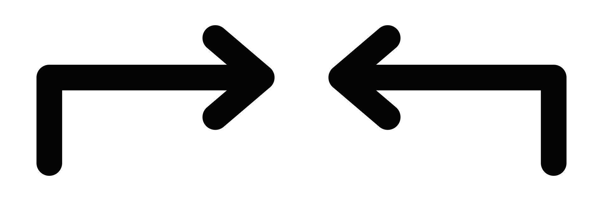 Two arrows pointing in opposite directions vector