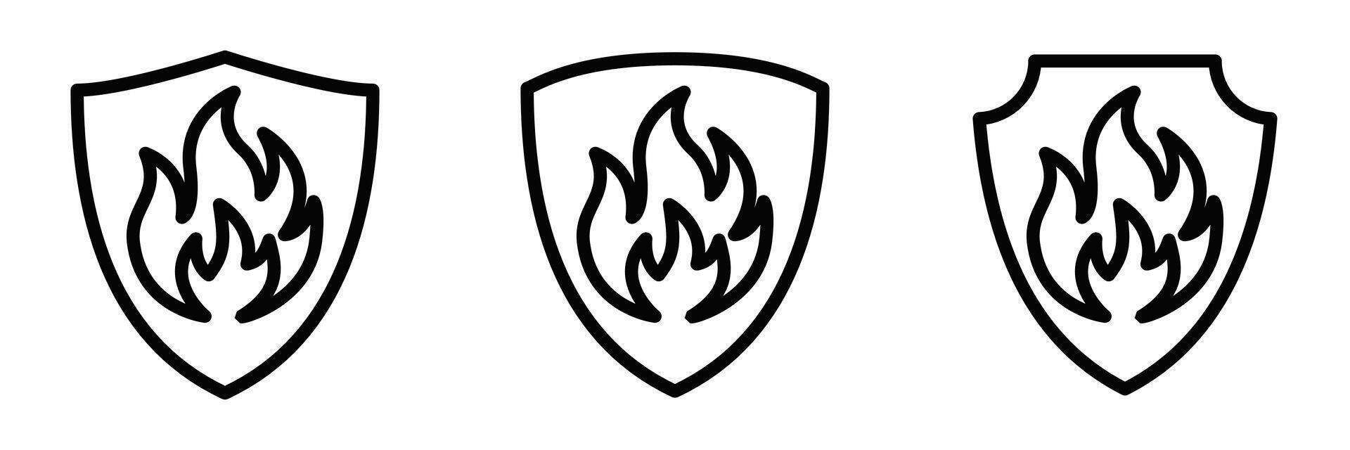 Shields with flames vector