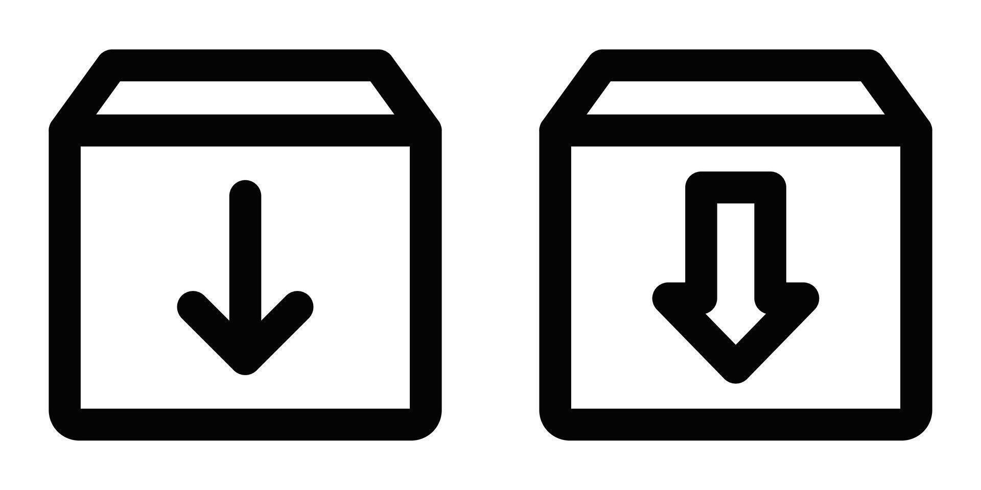 Two boxes with arrows pointing to the left and right vector