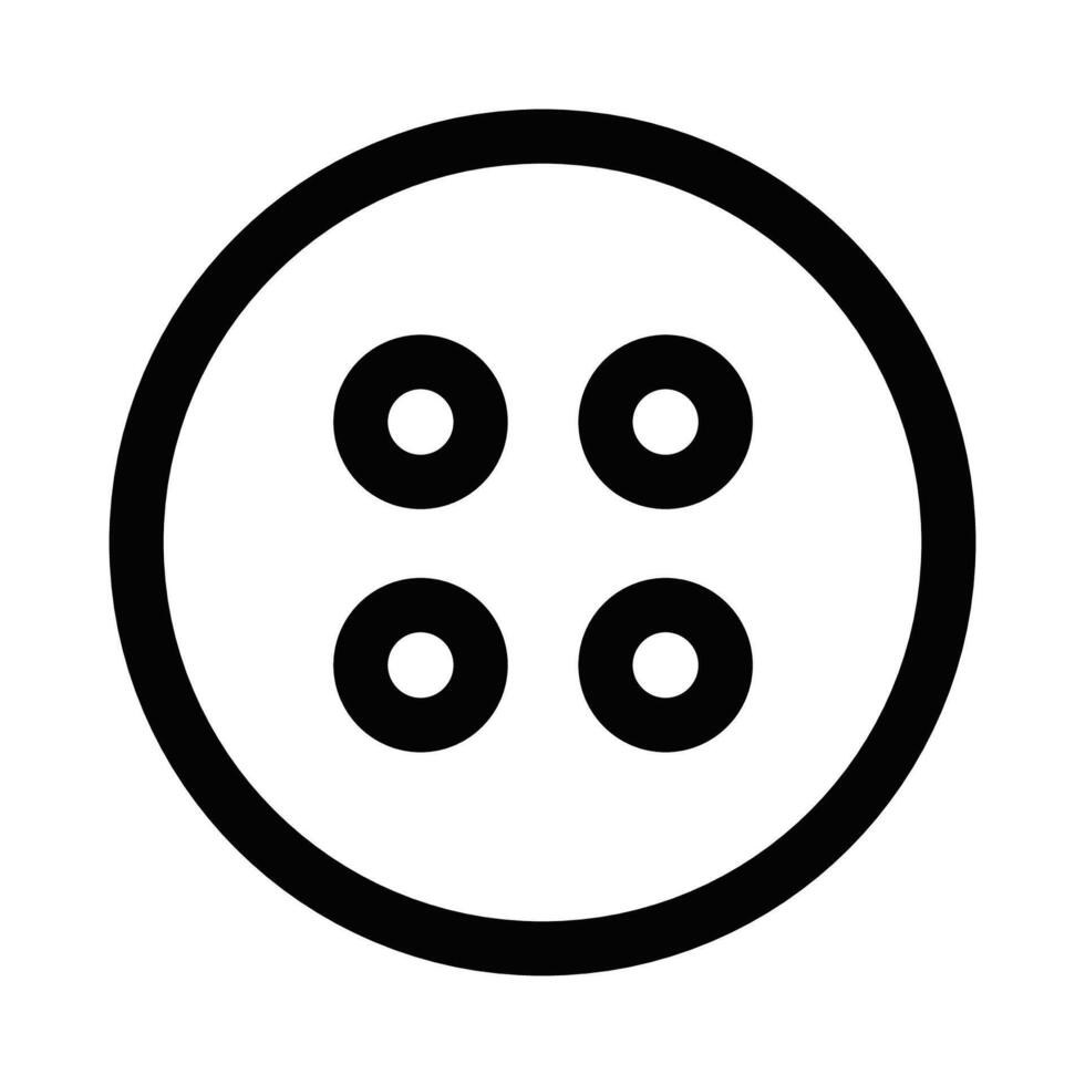 A black and white icon of a button vector