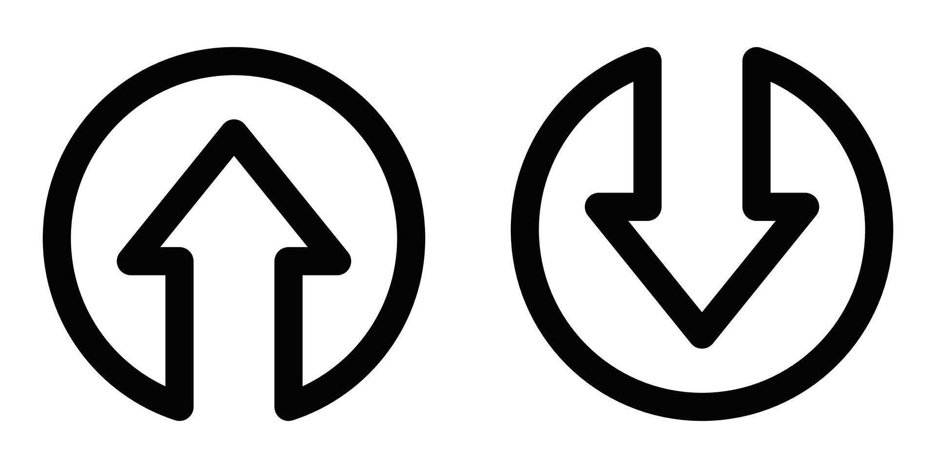 Two arrows pointing in opposite directions vector