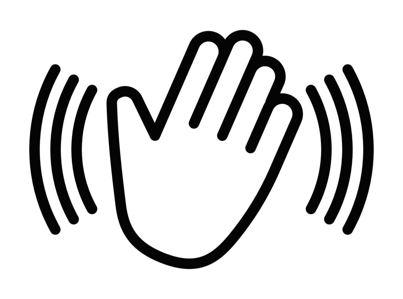 A hand with a sound wave coming out of it vector