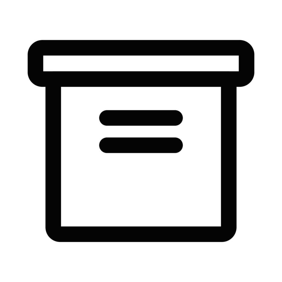 A black and white icon of a box vector