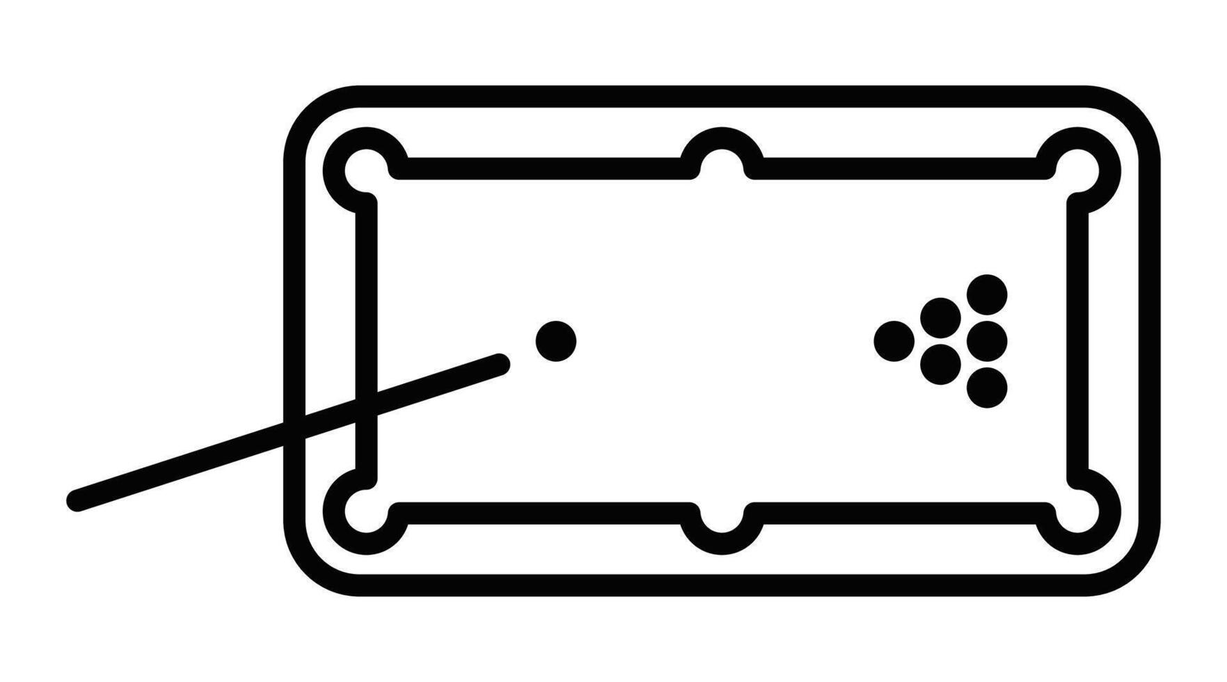 A pool table with a ball and a stick vector