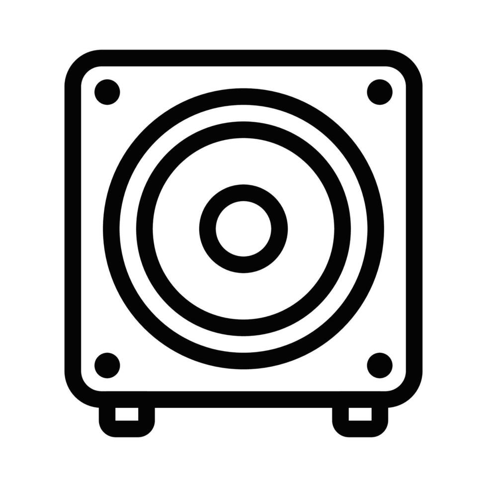 Subwoofer speaker icon, illustration. Editable stroke. vector