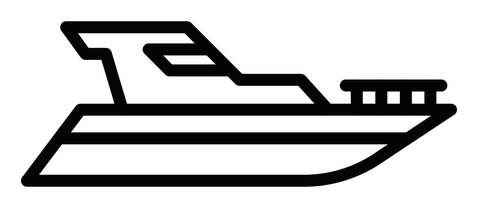 Luxury yacht icon, illustration. Editable stroke. vector