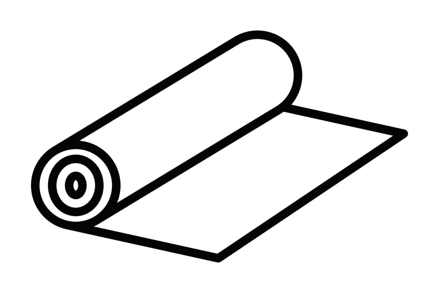 Rolled carpet icon, illustration. Editable stroke. vector