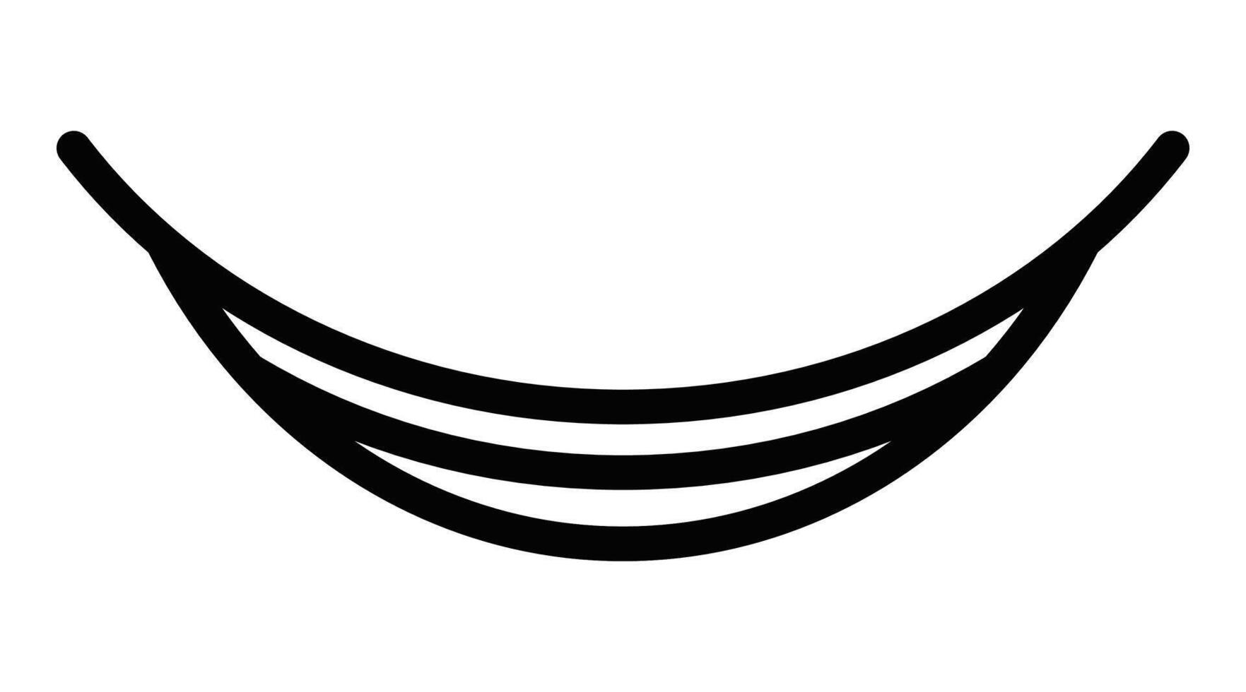 Clean hammock silhouette icon. Editable stroke. vector