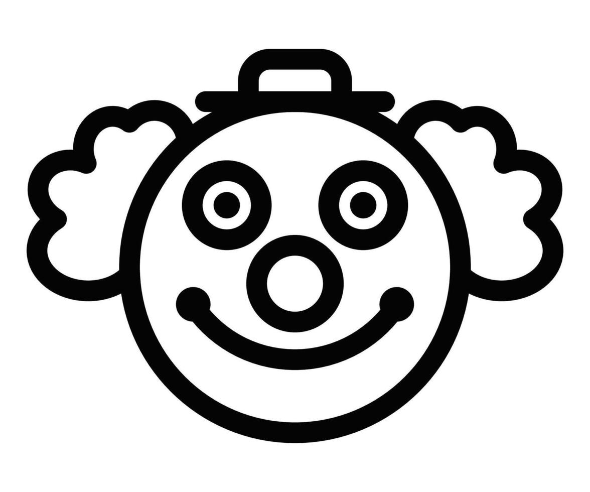 Clown face icon in line art illustration. Editable stroke. vector