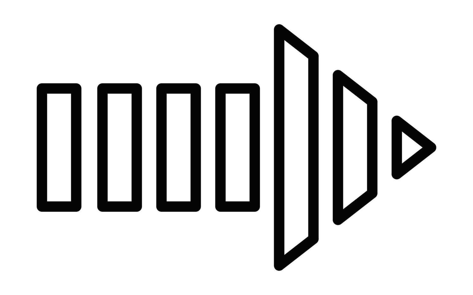 Forward arrow in minimalistic line art. Editable stroke. vector