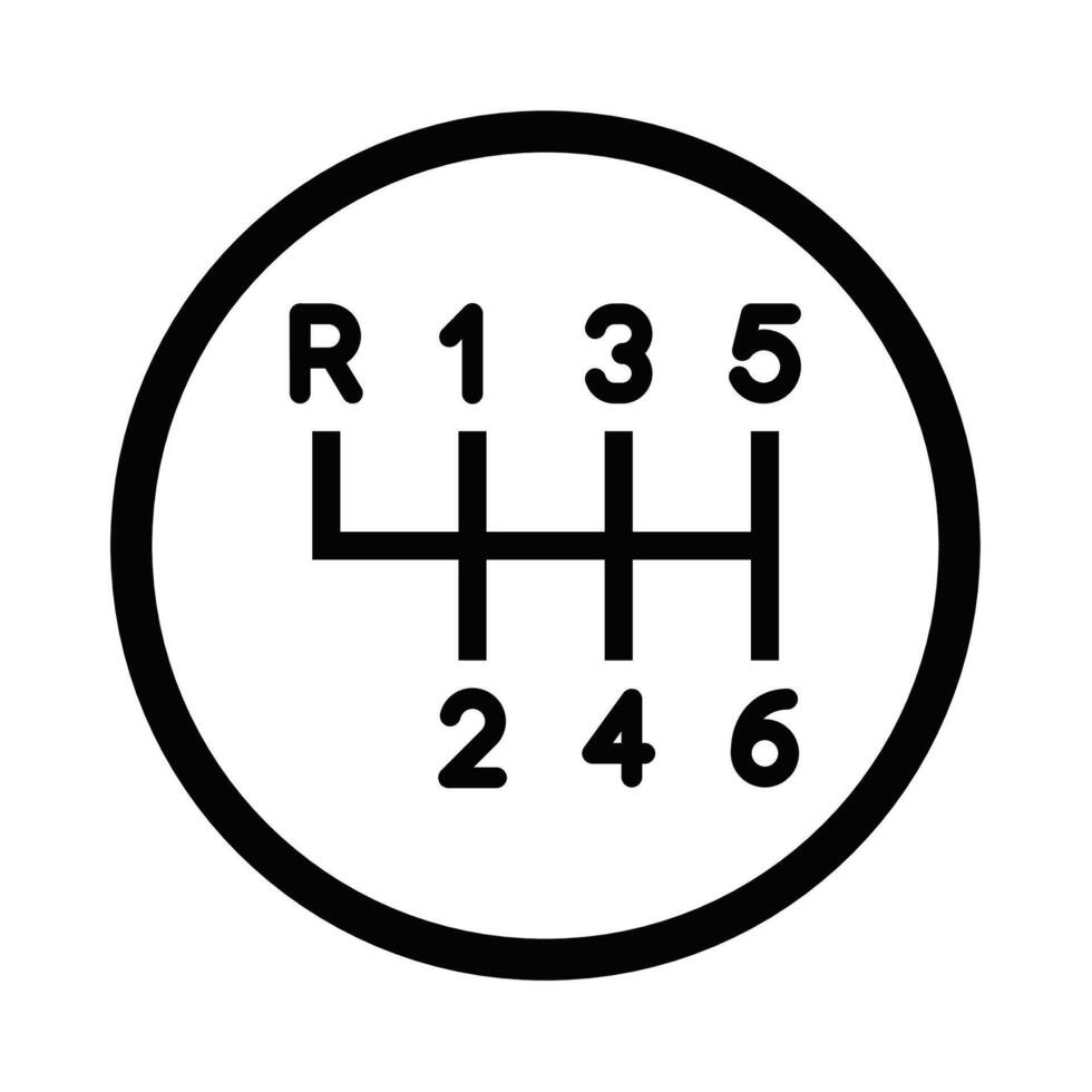Gear shift icon in minimal outline design. Editable stroke. vector