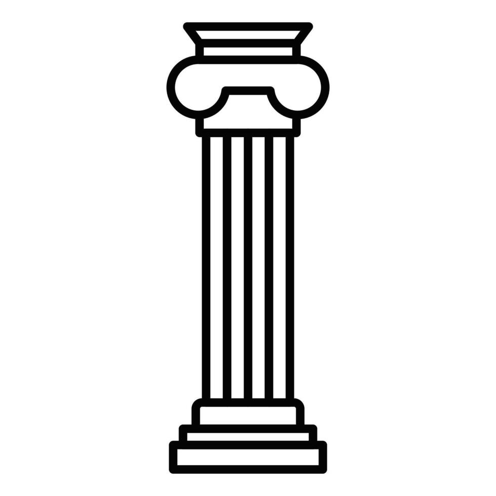 Classical column icon in line style. Editable stroke. vector