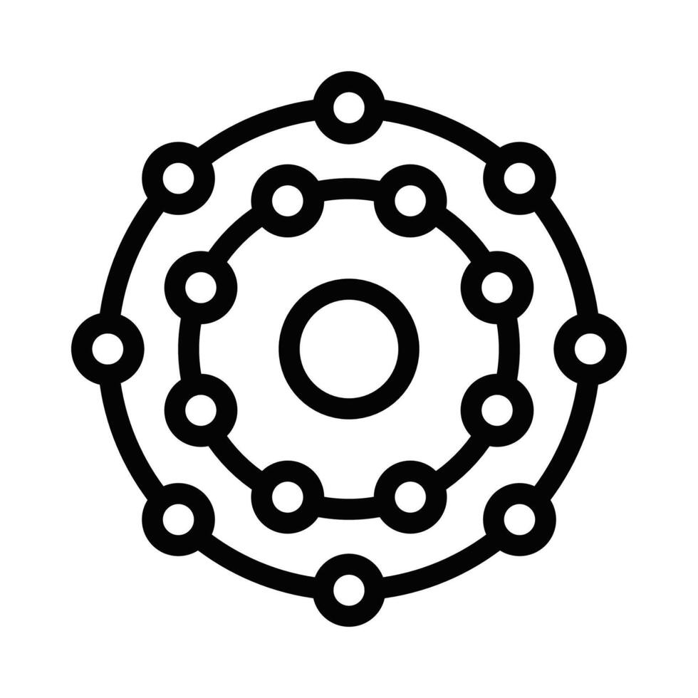 Antioxidant icon with molecular structure. Editable stroke. vector