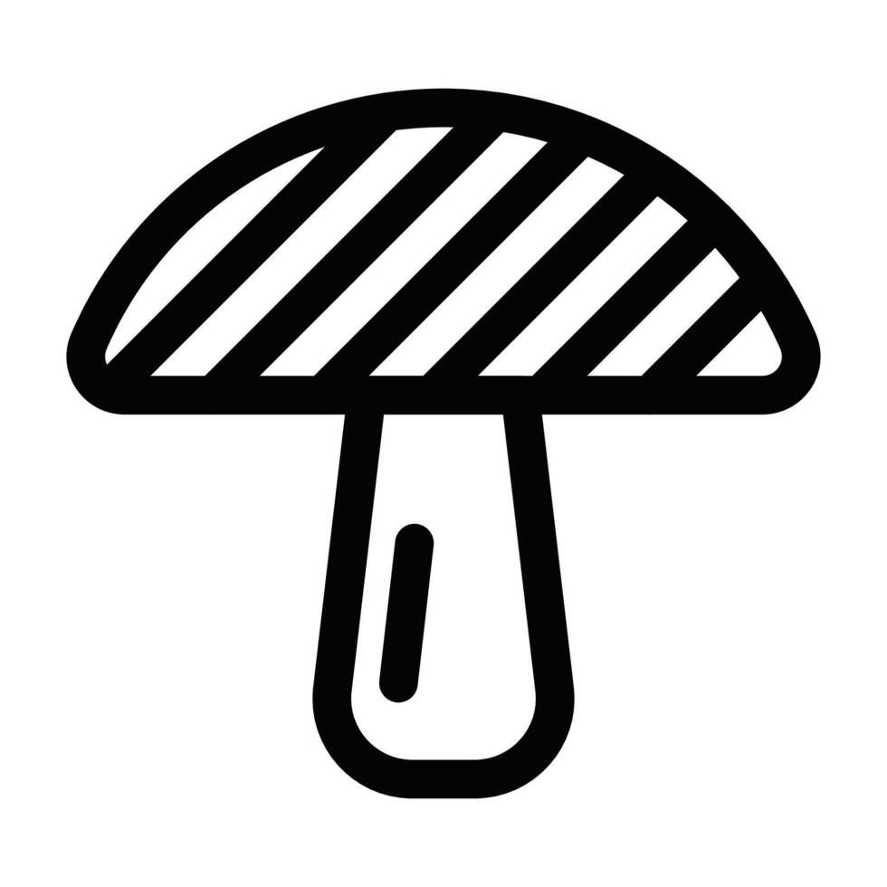 illustration of a mushroom icon. Editable stroke. vector