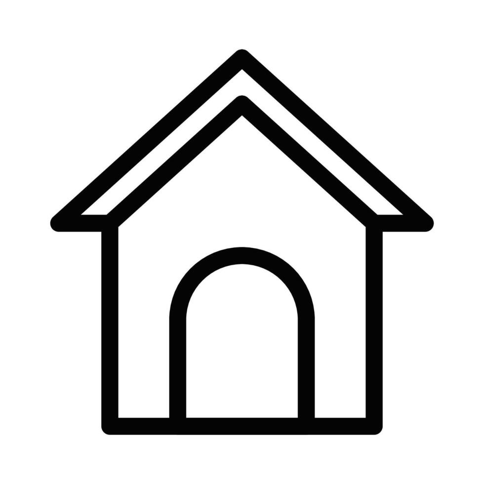 illustration of a simple doghouse icon. Editable stroke. vector
