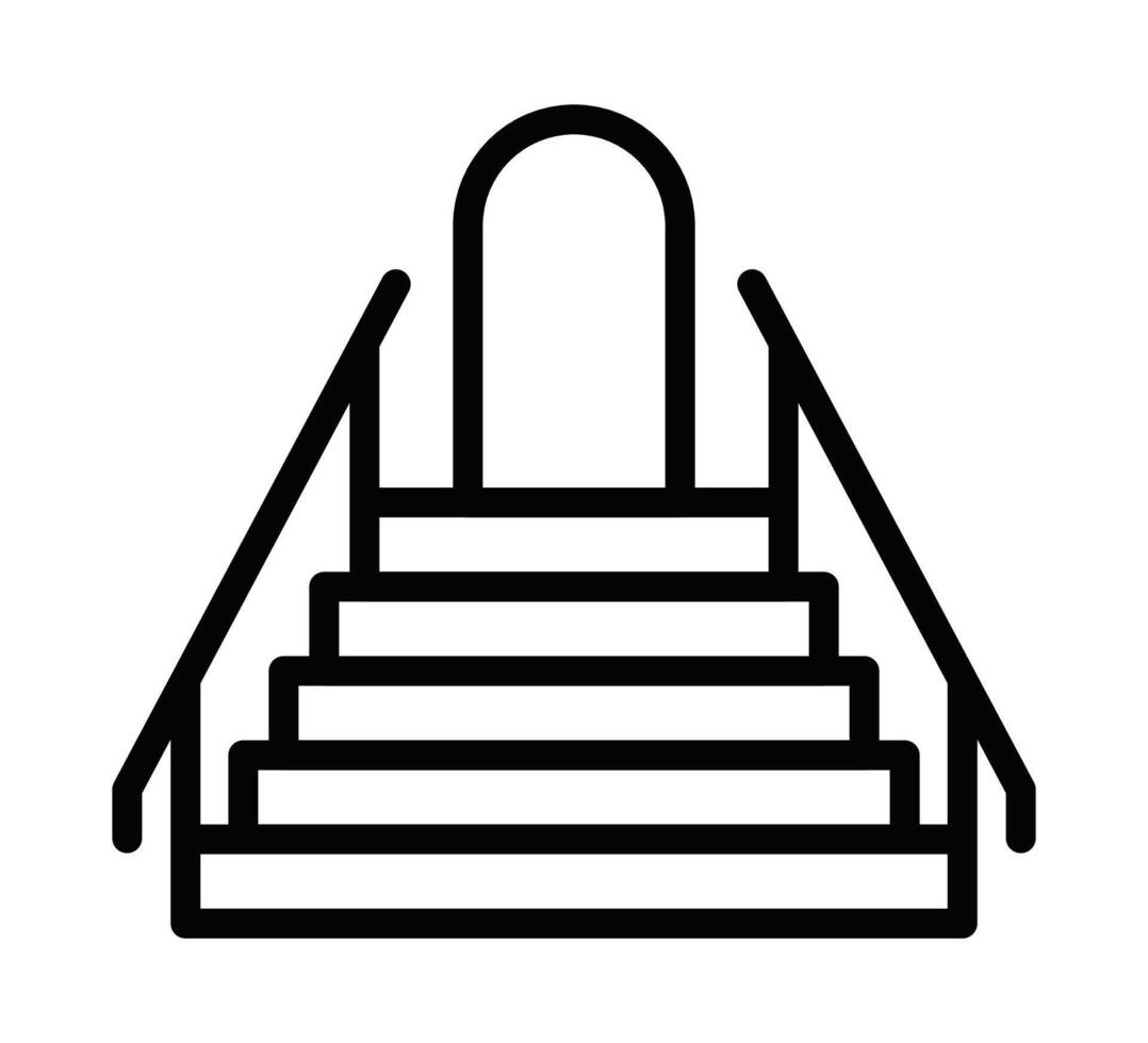 Minbar icon in simple line art style. Editable stroke. vector