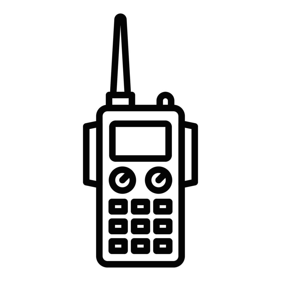 Walkie-talkie communication device . Editable stroke. vector
