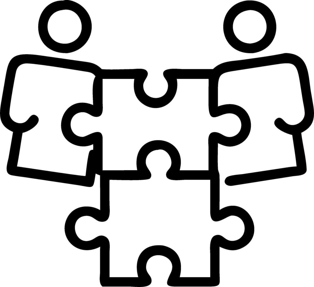 Bokeh digital art with team holding puzzle pieces together copy space above. Set 5 vector