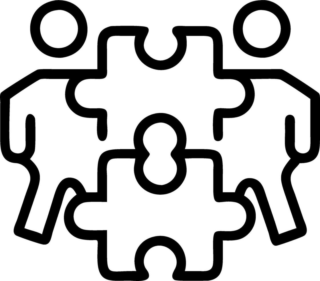 Bokeh digital art with team holding puzzle pieces together copy space above. vector